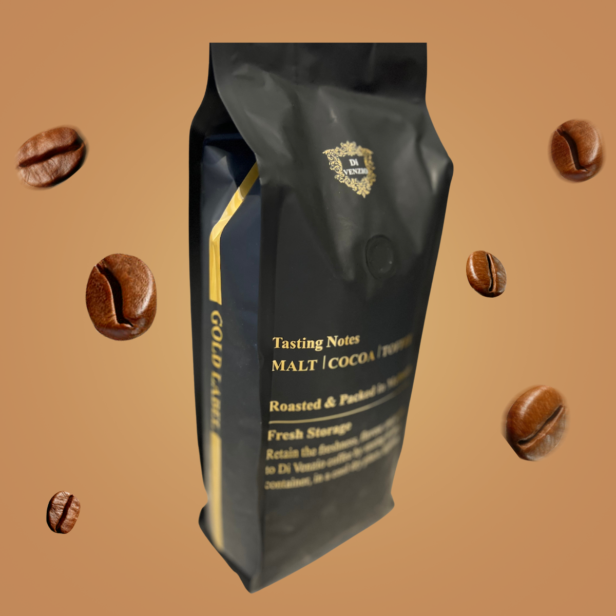 DiVenzio Gold Label Roasted Ground Coffee Beans 1KG
